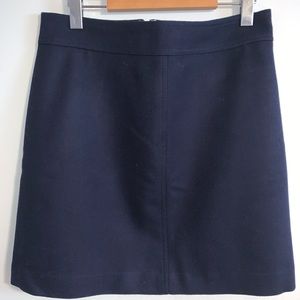 J Crew Navy Wool A-Line Mini Skirt